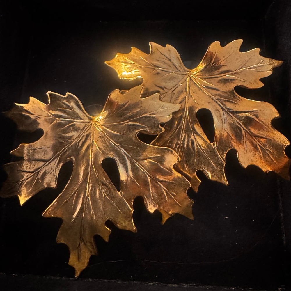 Gold Plated Gold Leaf Earrings